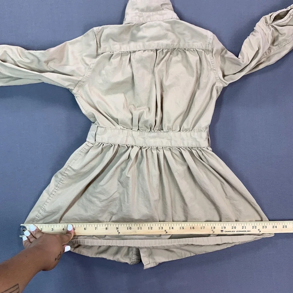 Ralph Lauren Shirt Dress Girls 6 Beige Twill Long Sleeve Button Front‎ Casual